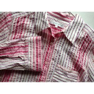 Foxcroft women's pink striped blouse‎ size 14W